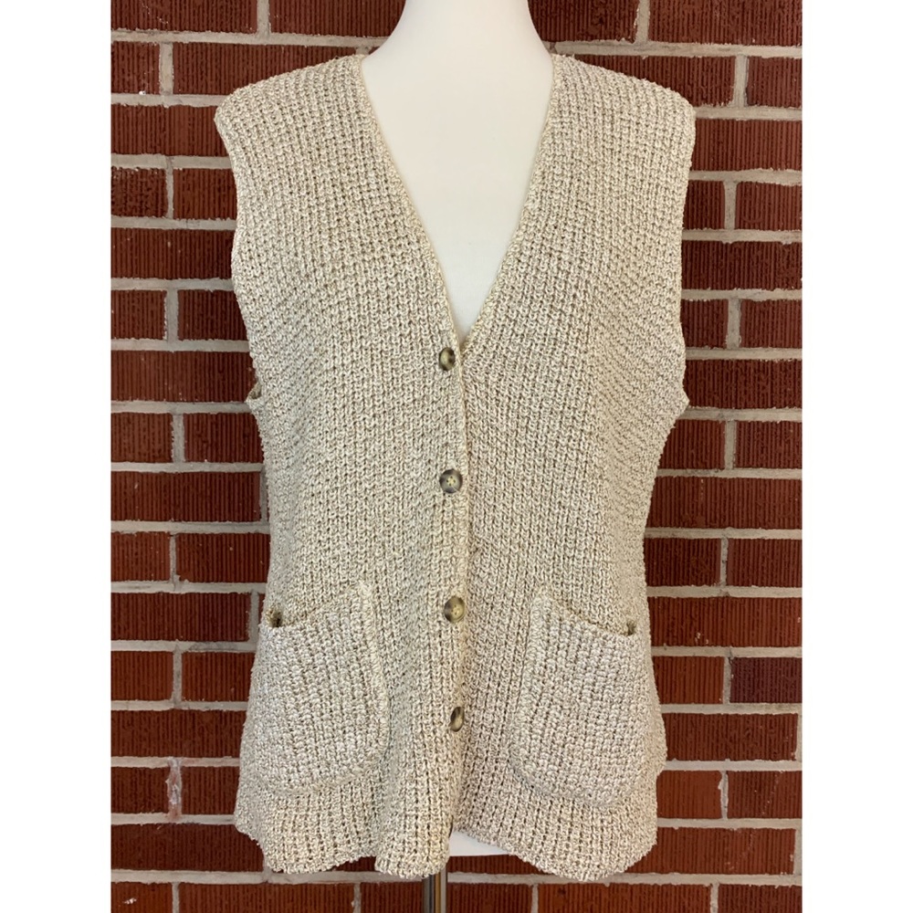 VTG Oatmeal Willow Ridge Knit Vest w Pockets
